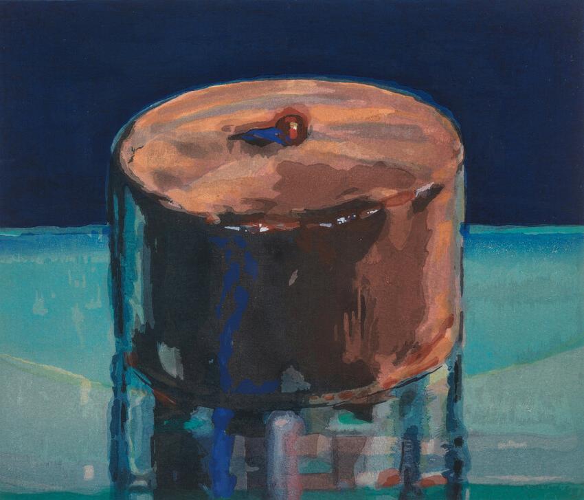 Wayne Thiebaud, Dark Cake, 1983, woodcut, ed. 113 of 200, Gift of the estate of Robert & Jeannette Powell